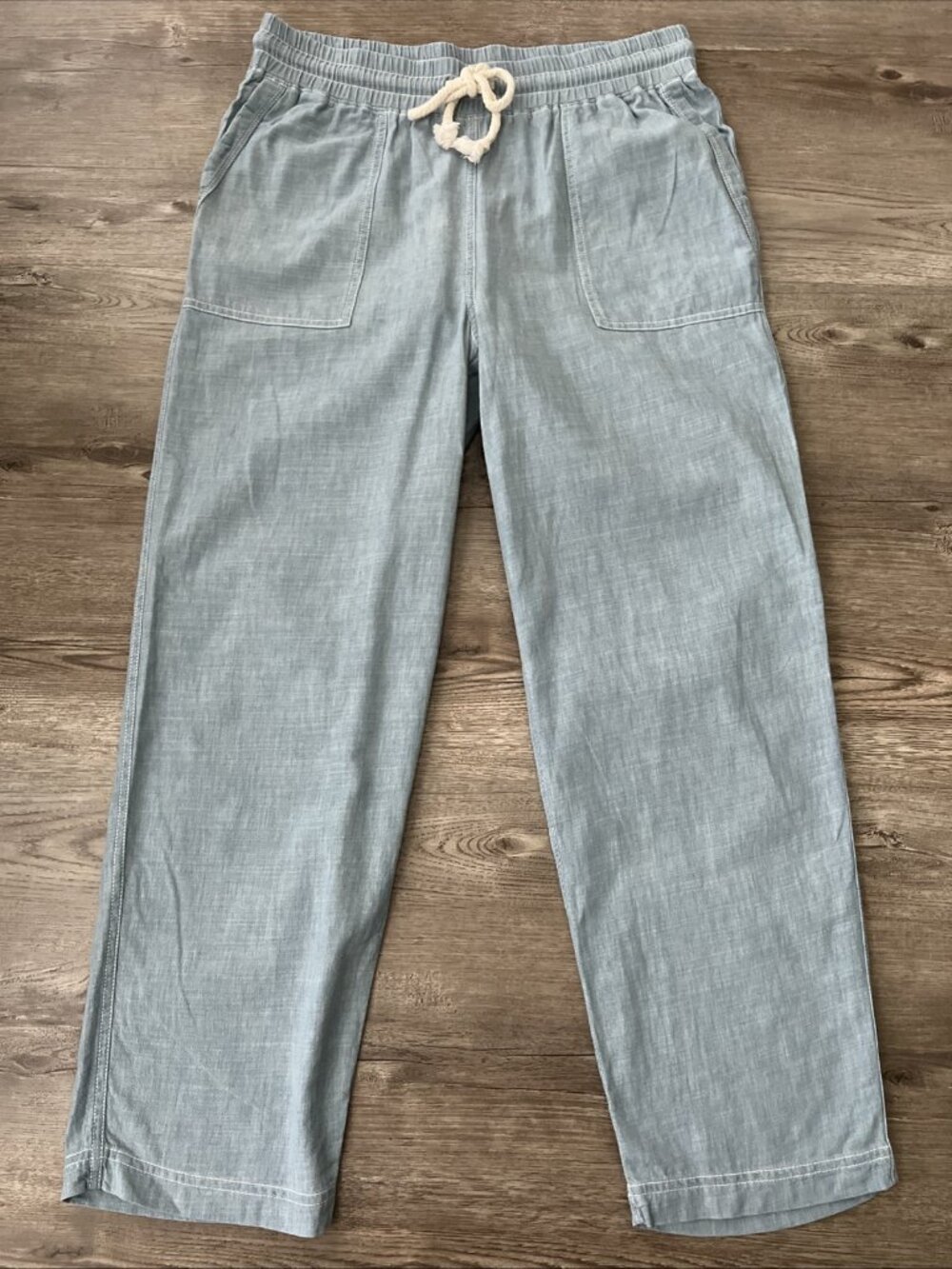 Faherty Arlie Tie Waist Pants Linen Ankle Length Straight Relaxed Womens‎ Large